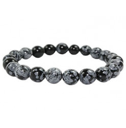 bracelet obsidienne neige perles