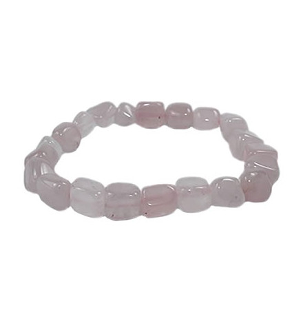 bracelet pierre roulée quartz rose