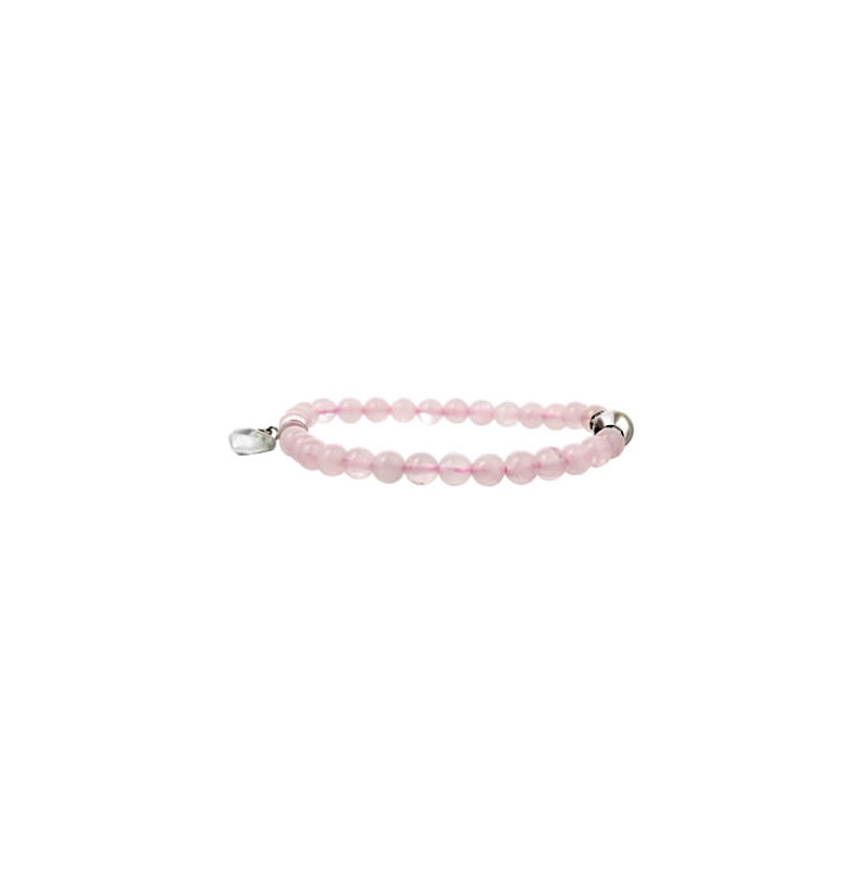 bracelet quartz rose avec coeur