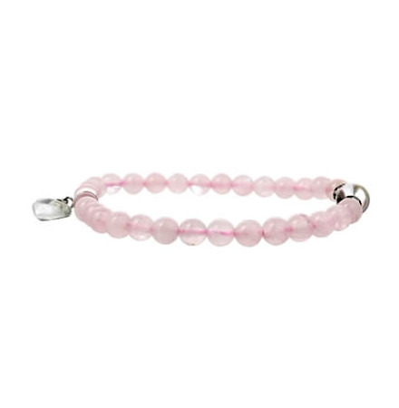 bracelet quartz rose avec coeur
