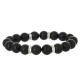 bracelet perles d'agate noire givrée
