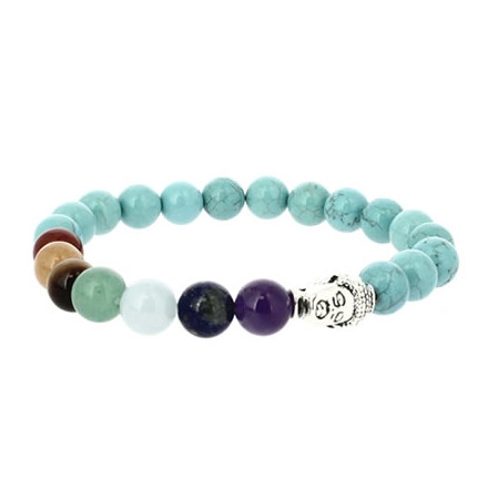 bracelet 7 chakras et turquoise