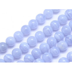 perles de calcédoine bleue