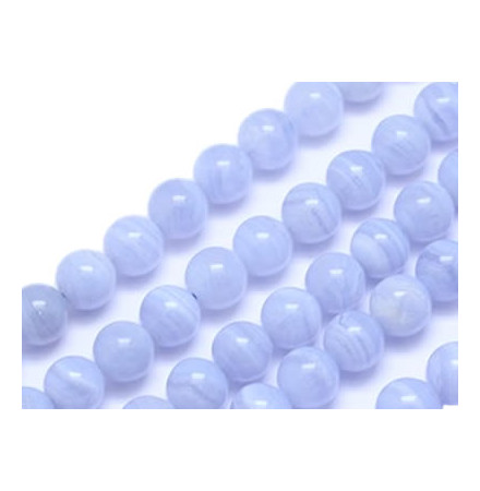 perles de calcédoine bleue