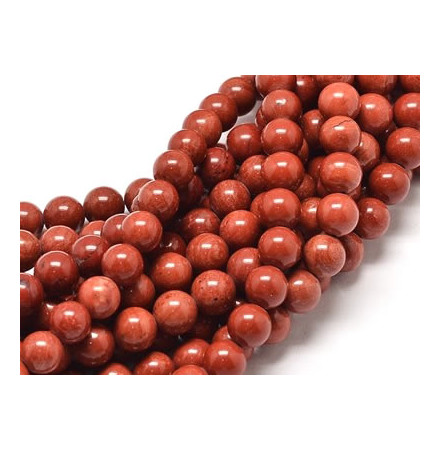 perles de pierre de jaspe rouge
