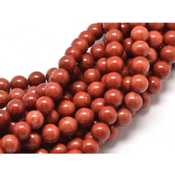 Fil de 38cm en Perles en pierre naturelle - Jaspe Rouge - 10mm - LA PERLE  DES LOISIRS
