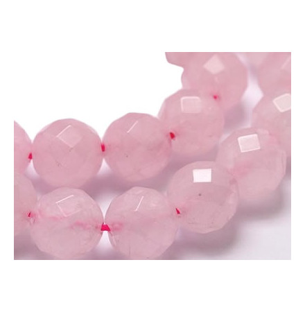 perles facettées de quartz rose