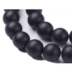 agate noire perles naturelles givrées