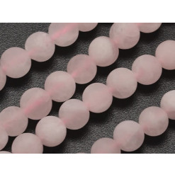 perles givrées quartz rose