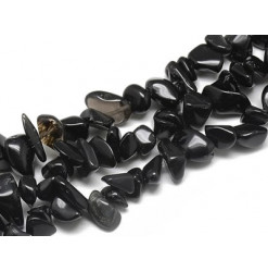 perles chips agate noire