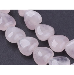perles coeur quartz rose