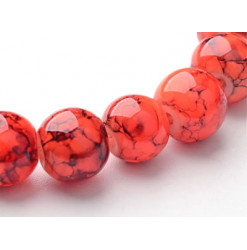 perles orange en verre