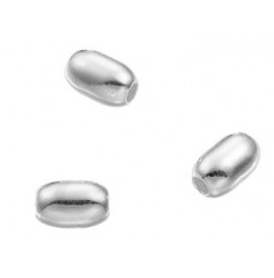 perles ovales en argent