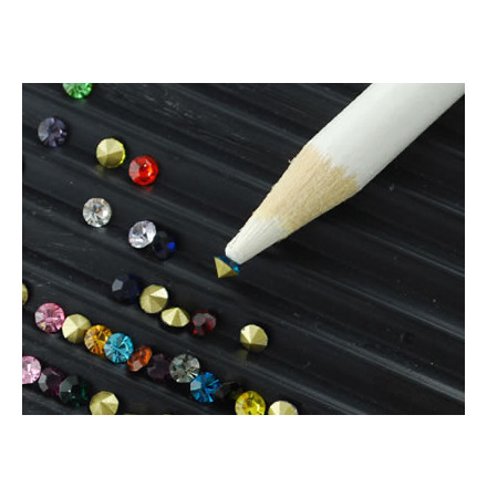 crayon cueillette de perles et strass