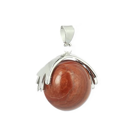 jaspe rouge pendentif perle