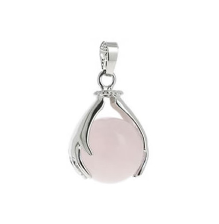 quartz rose pendentif perle de pierre