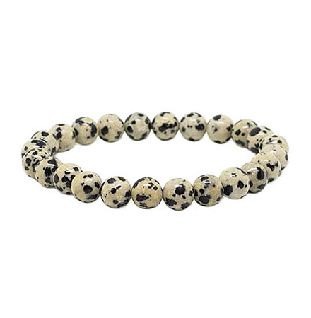 bracelet jaspe dalmatien perles