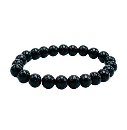 bracelet perle obsidienne noire