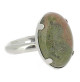 bague cabochon unakite et argent