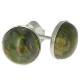 puces oreilles argent pierre unakite